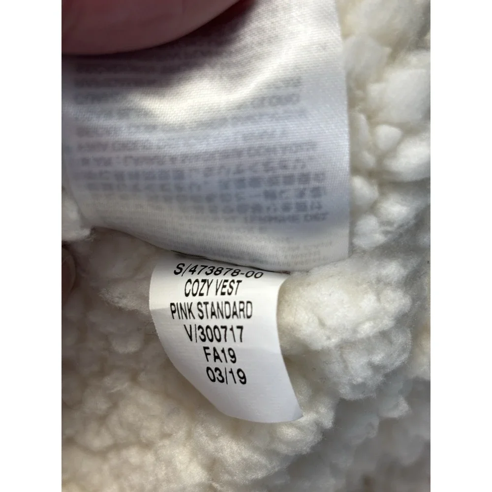 GAP KIDS GIRLS PUFFER VEST SHERPA LINING LIGHT PINK Size Small Regular